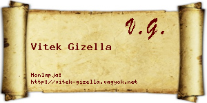 Vitek Gizella névjegykártya